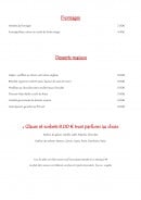 Menu Auberge des alouettes - Les fromages, desserts, glaces et sorbets