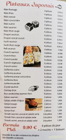 Menu Aro i Sushi - Les plateaux Japonais