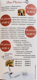 Menu Aro i Sushi - Les menus