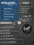 Menu Ernest'Inn - Les desserts et les sauces