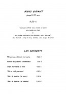 Menu La Table du Maroc - Menu enfant et desserts 