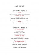 Menu La Table du Maroc - Menus