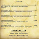 Menu Le Gaia - Les desserts et menu enfant