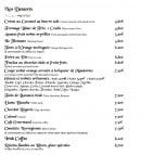 Menu Hôtel Angleterre - Les desserts