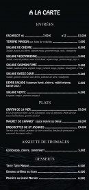 Carte et menu de Crêperie Les Ardoisieres à Saint Aubin de Locquenay — Les entrées, plats, fromages et desserts