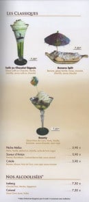 Carte et menu de Le chalet du lac à Tuffé Val de la Chéronne  — classiques, alcoolisé