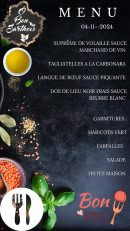 Menu O bon sarthois - Un exemple de menu du jour