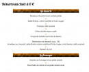 Menu Auberge Des Hunaudieres - Les desserts