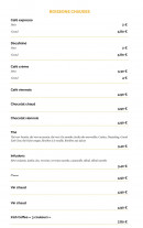 Menu La Taverne Le Mans - Les boissons chaudes