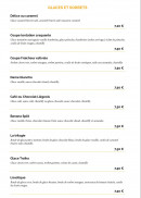 Menu La Taverne Le Mans - Les glaces et sorbets
