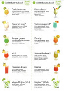 Menu Thai garden - Les cocktails sans alcool, avec alcool