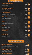 Menu Brooklyn - Les burgers