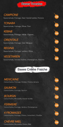 Menu Brooklyn - Les pizzas