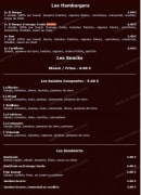 Menu Le régal - Les hamburgers, les snacks et sandwiches