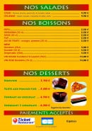 Menu Pizza Dome - Salades, boissons, desserts ,.....