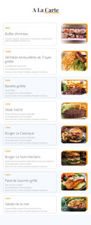 Menu La Toscane - A la carte