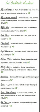 Menu Domaine de l'Epau - Les cocktails alcoolisés