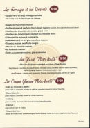 Menu O' Bistro - Fromages, desserts, glaces