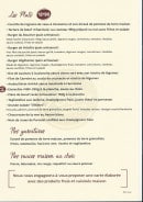 Menu O' Bistro - Plats, garnitures, sauces