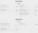 Menu Rose & Crown - Les autres plats, végétarien