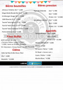 Menu Ô Bord du Loir - Les bières, apéritifs et cidres