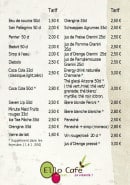 Menu Ello Café - Les boissons suite