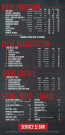 Menu Le Docker - Les bières pressions, bières dégustations et bières locale,...