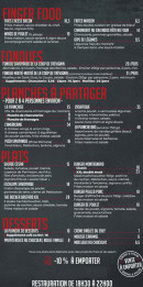 Menu Le Docker - Finger food, fondues et planches à partager,...