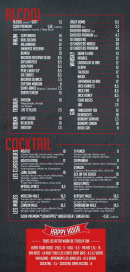 Menu Le Docker - Les alcools et cocktails