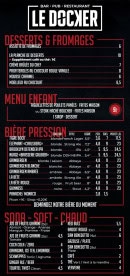 Menu Le Docker - Les desserts, fromages te menu enfant,...