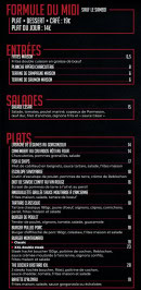 Menu Le Docker - Formule midi, entrées et salades,...