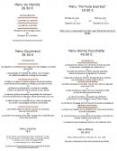 Menu La bonne fourchette - Les menus
