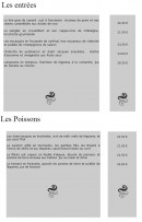 Menu La bonne fourchette - Les entrées et poissons