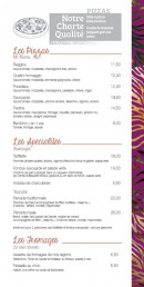 Menu La rotonde - Les pizzas, spécialités et fromages