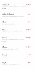 Menu Pizza Chic - Les pizzas charcutières