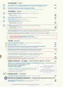 Menu La Cave des Creux - les poissons et viandes,...
