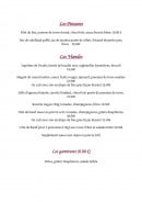 Menu La Taiga - La carte du soir : poissons, viandes et garnitures