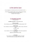 Menu La Taiga - Les plats végétariens et spécialités savoyardes