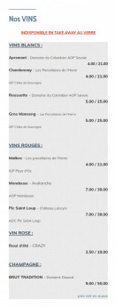 Menu Floe - Vins