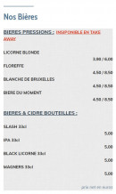 Menu Floe - Bières