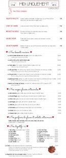 Menu Le Grizzli - plats, desserts, glaces....