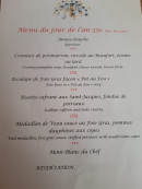 Carte et menu de La brasserie des pistes à Peisey Nancroix — Le menu du jour de l'an