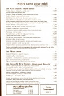 Menu La Vanoise - Les plats chauds, pâtes et desserts 