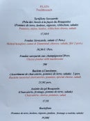 Carte et menu de Le grand bouquetin à Champagny en Vanoise — Les plats