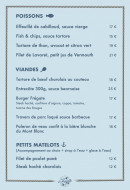 Menu La Frégate - Les poissons, viandes et petits matelots