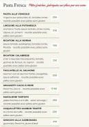 Menu Italoria - Pâtes fraîches