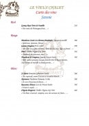 Menu Le Vieux Chalet - Les vins page 6