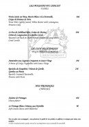 Menu Le Vieux Chalet - Les poissons, coin végétarien et fromages 