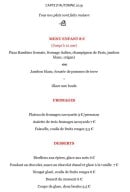Carte et menu de L'Auberge Fleurie à Notre Dame des Millieres — menu enfant et fromages, desserts