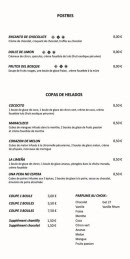 Menu Cuzco - Les postres, copas de helados